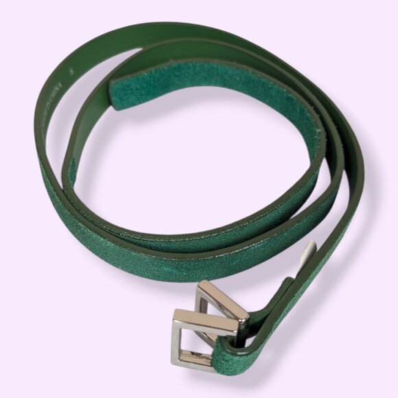 Vintage Jacob Thin Green Leather Belt - Picture 3 of 4